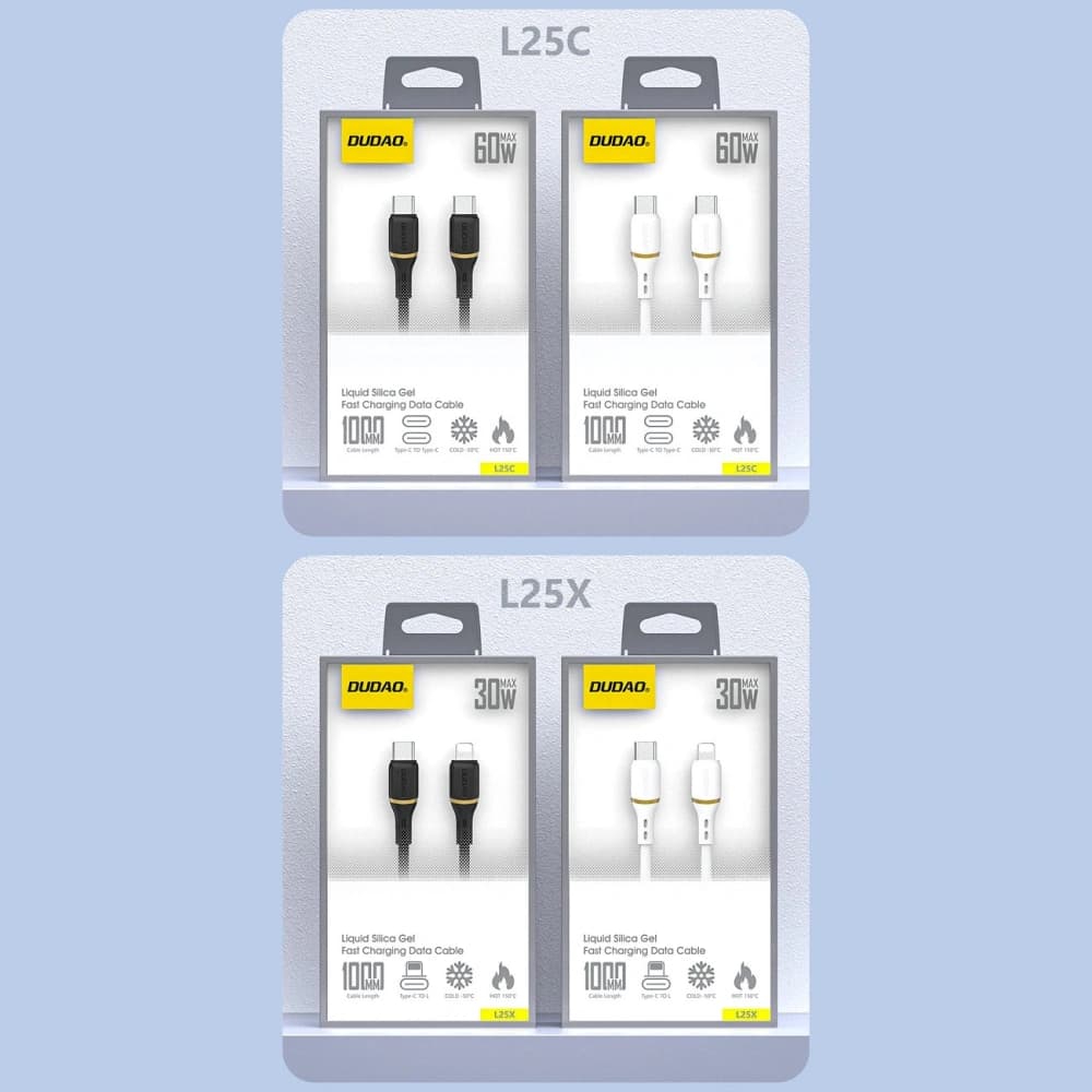 Dudao L25C USB-C na USB-C kabel 60W 1m bílý - 8