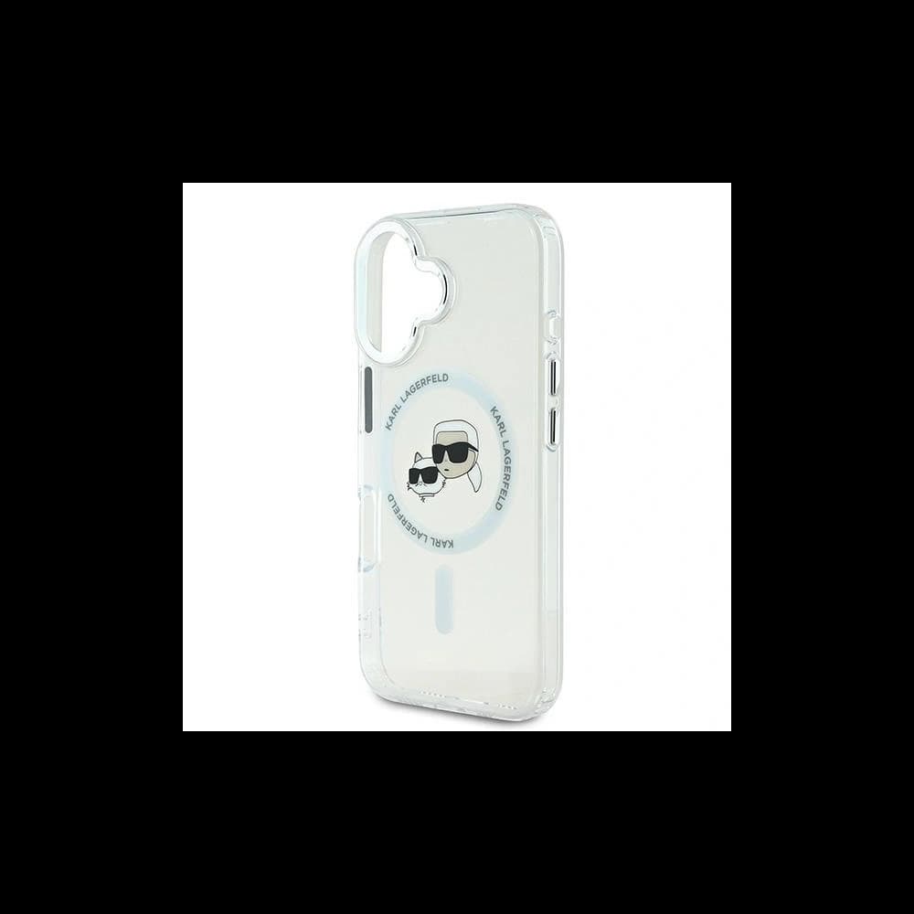 Karl Lagerfeld Apple iPhone 16 Plus kemény tok IML Fém Karl&Choupette Fej MagSafe fehér - 6