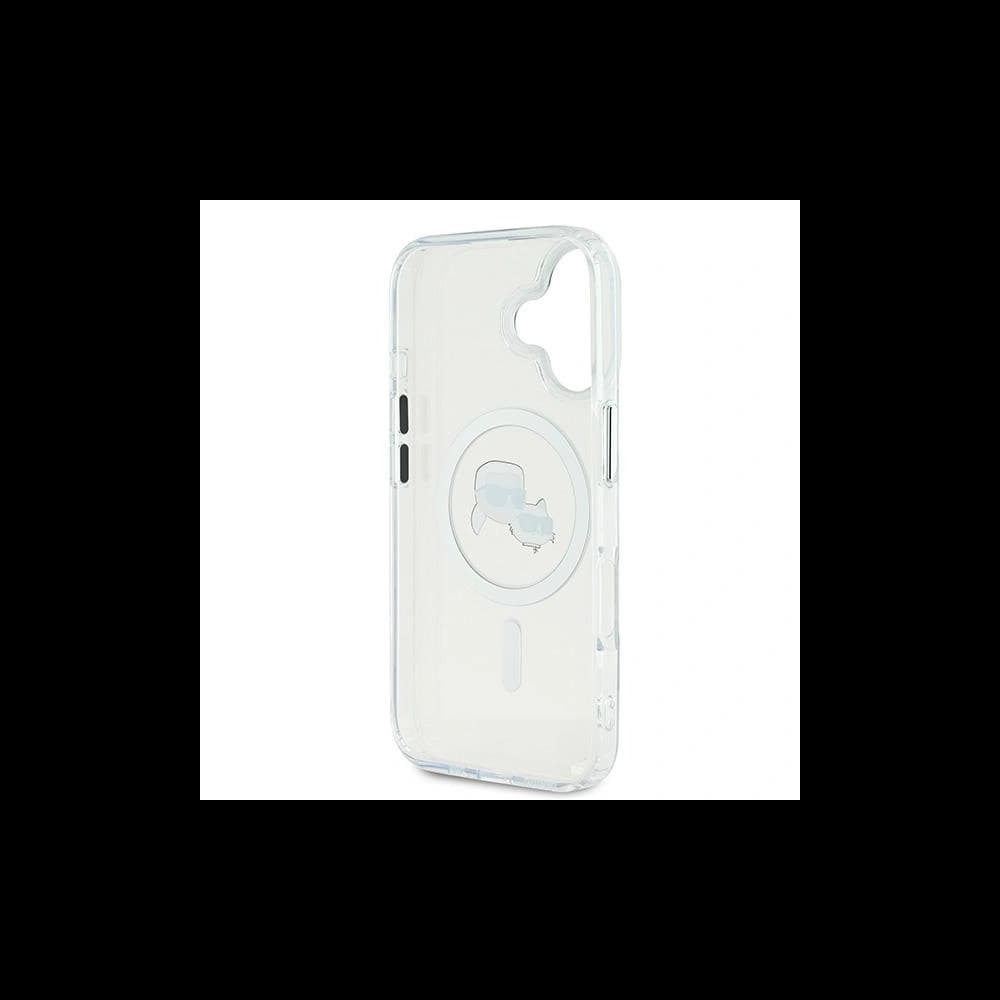 Karl Lagerfeld Apple iPhone 16 Plus kemény tok IML Fém Karl&Choupette Fej MagSafe fehér - 7