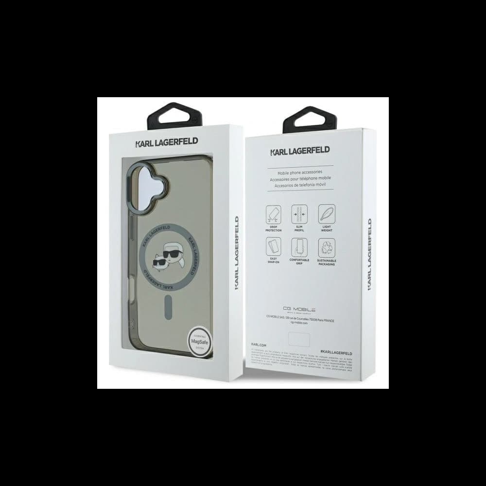 Karl Lagerfeld Apple iPhone 16 Plus hardcase IML Metal Karl&Choupette Head MagSafe černý - 8