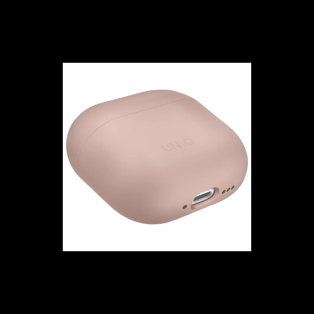 UNIQ Lino Apple AirPods 4 Silikonová růžová blush - 4