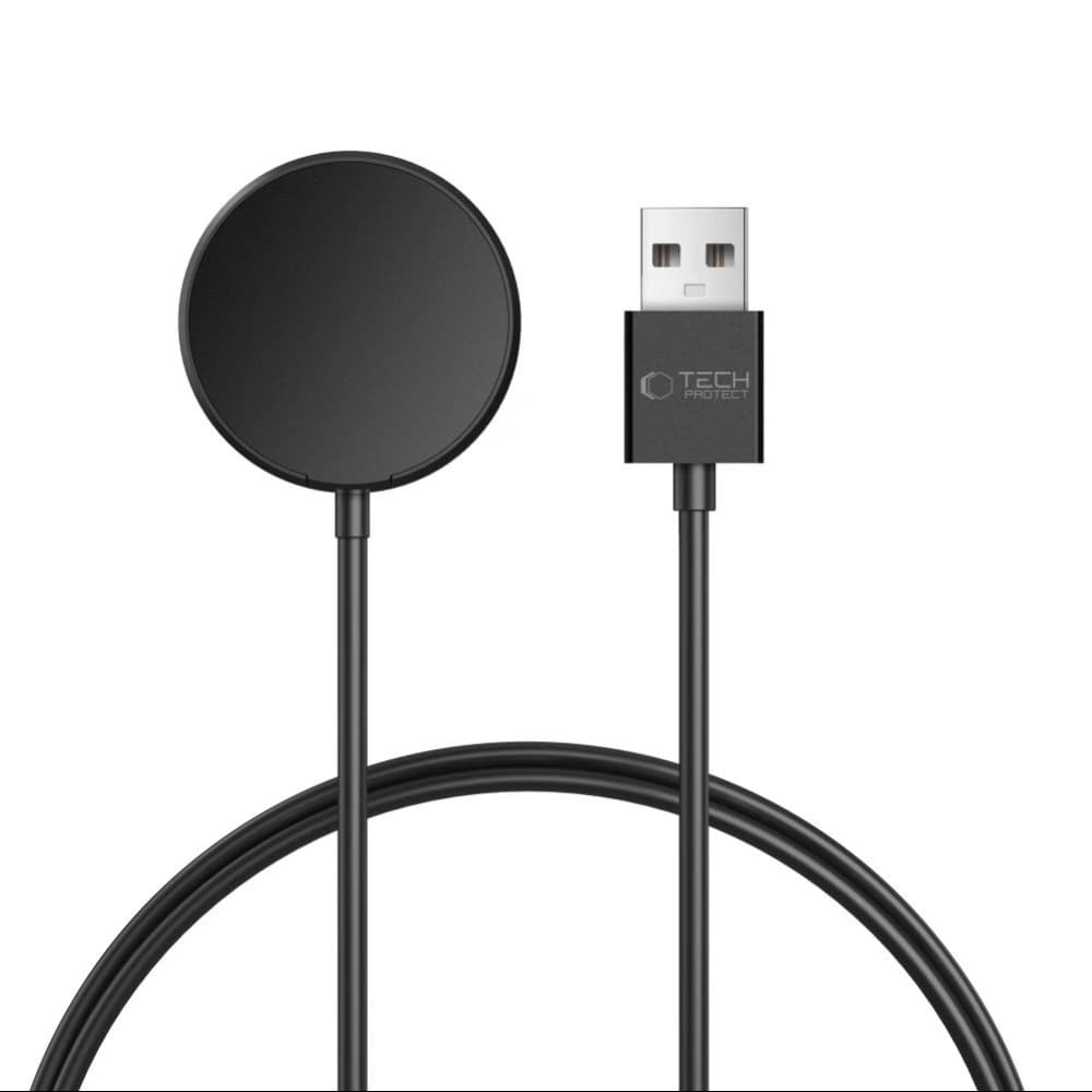 Cablu de încărcare magnetic Tech-Protect MC03 Ultraboost USB-A 100cm pentru Samsung Galaxy Watch Negru - 1