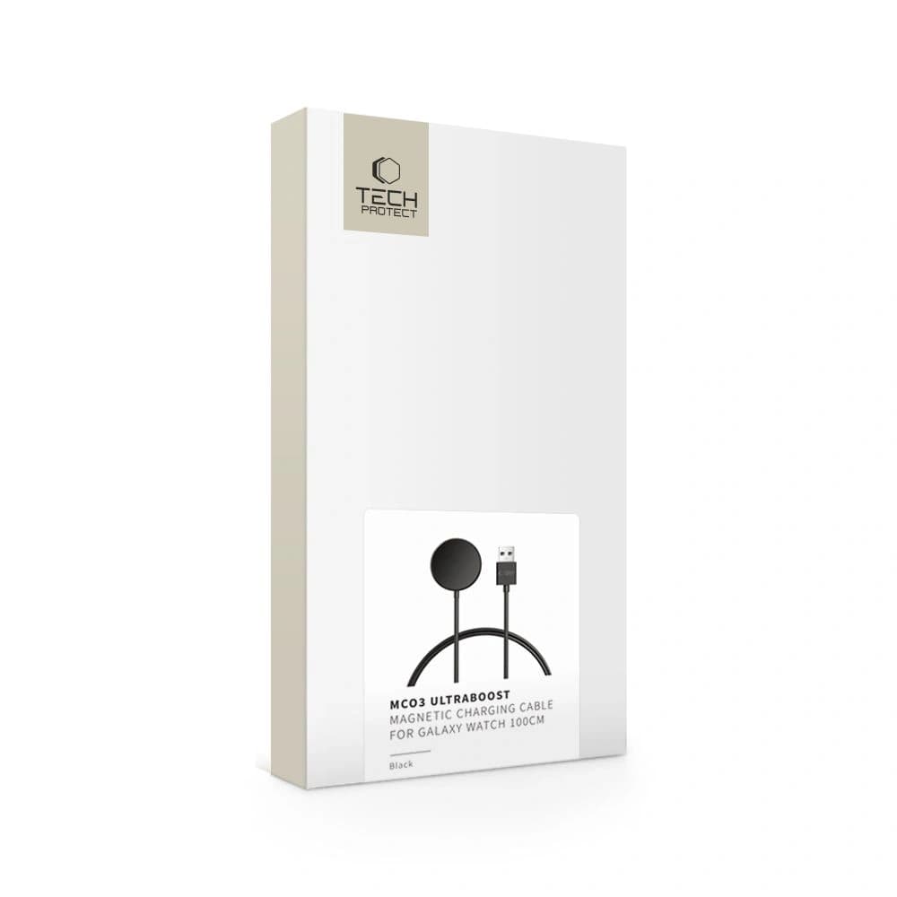 Cablu de încărcare magnetic Tech-Protect MC03 Ultraboost USB-A 100cm pentru Samsung Galaxy Watch Negru - 4