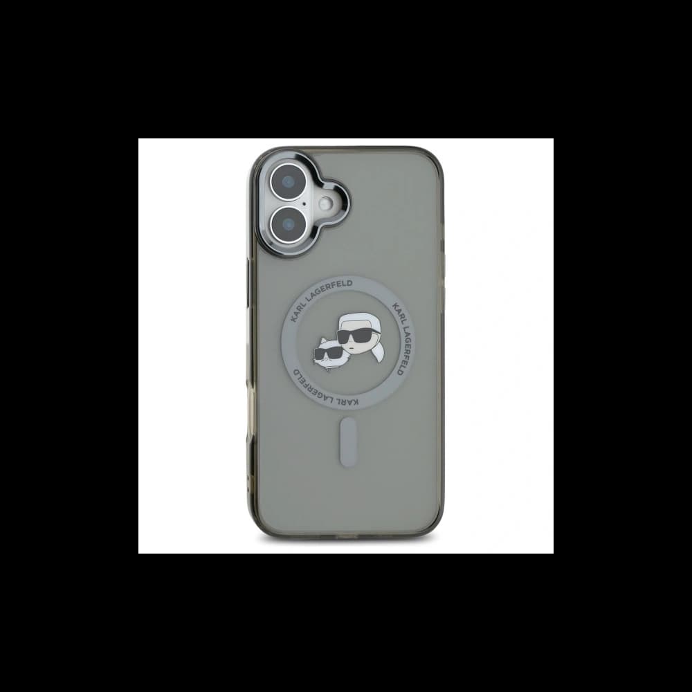 Karl Lagerfeld Apple iPhone 16 hardcase IML Metal Karl&Choupette Head MagSafe černá - 3