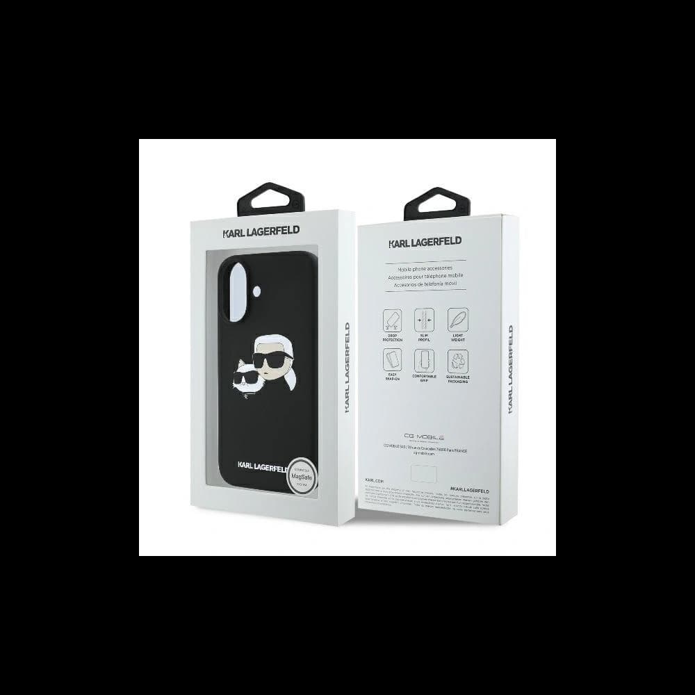Karl Lagerfeld Apple iPhone 16 hardcase Siliconă Imprimare Double Heads MagSafe negru - 8