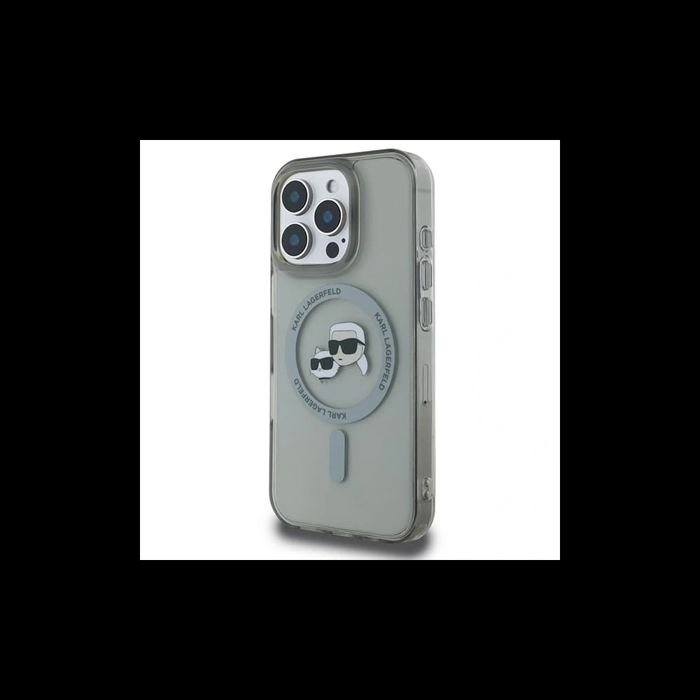 Karl Lagerfeld Apple iPhone 16 Pro Max Hardcase IML Metall Karl&Choupette Kopf MagSafe schwarz - 2