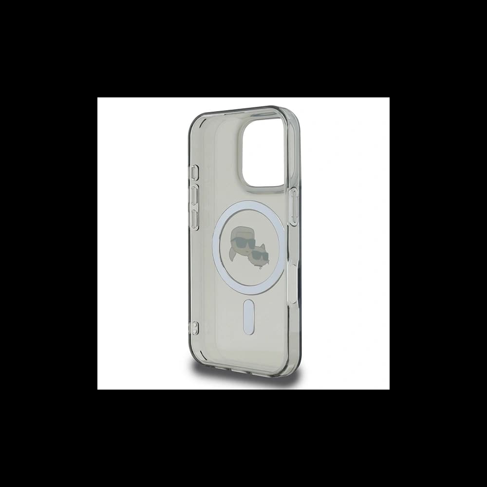 Karl Lagerfeld Apple iPhone 16 Pro Max Hardcase IML Metall Karl&Choupette Kopf MagSafe schwarz - 7