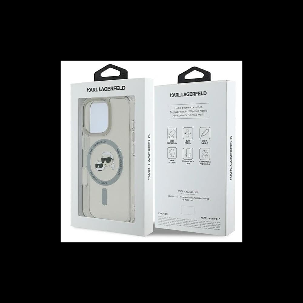 Karl Lagerfeld Apple iPhone 16 Pro Max Hardcase IML Metall Karl&Choupette Kopf MagSafe schwarz - 8