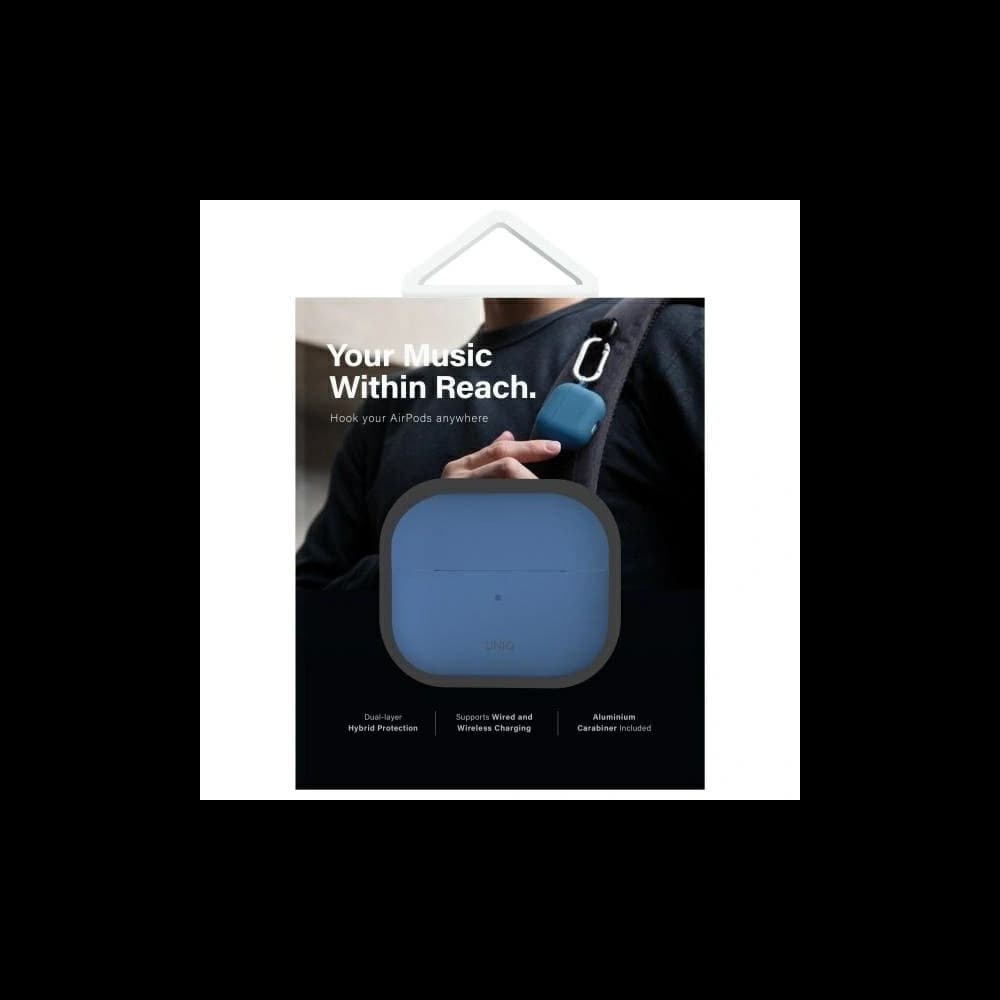 UNIQ Nexo Apple AirPods 4 + Urechi de silicon de culoare albastru pacific - 9