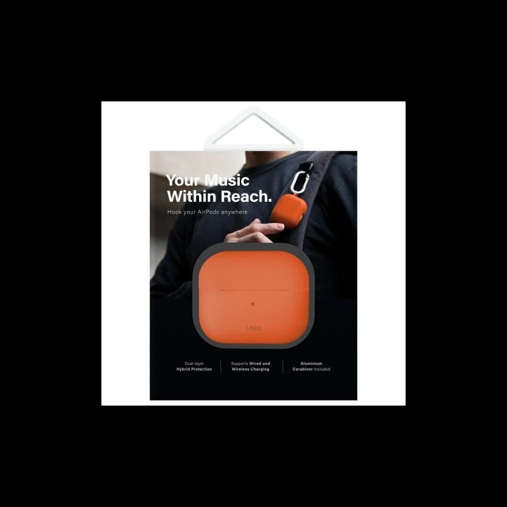 UNIQ Nexo Apple AirPods 4 + Urechi de silicon portocalii volt - 9