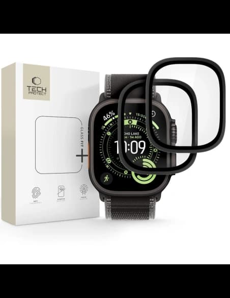 Tech-Protect skleněný rámeček pro Apple Watch Ultra 1 / 2 / 3 49mm černý [2 BALENÍ]