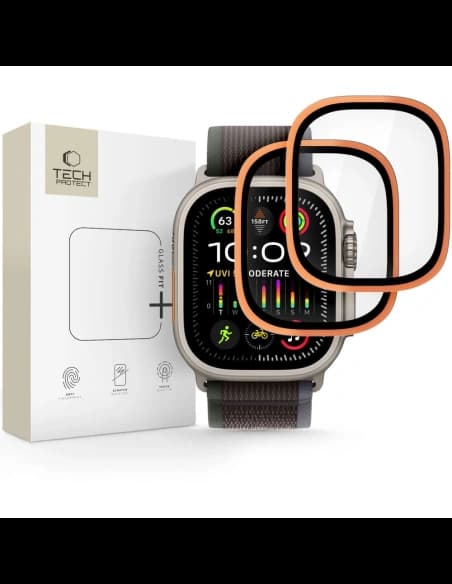 Tech-Protect Skleněný kroužek pro Apple Watch Ultra 1 / 2 / 3 49mm Kosmická oranžová [2 BALENÍ]