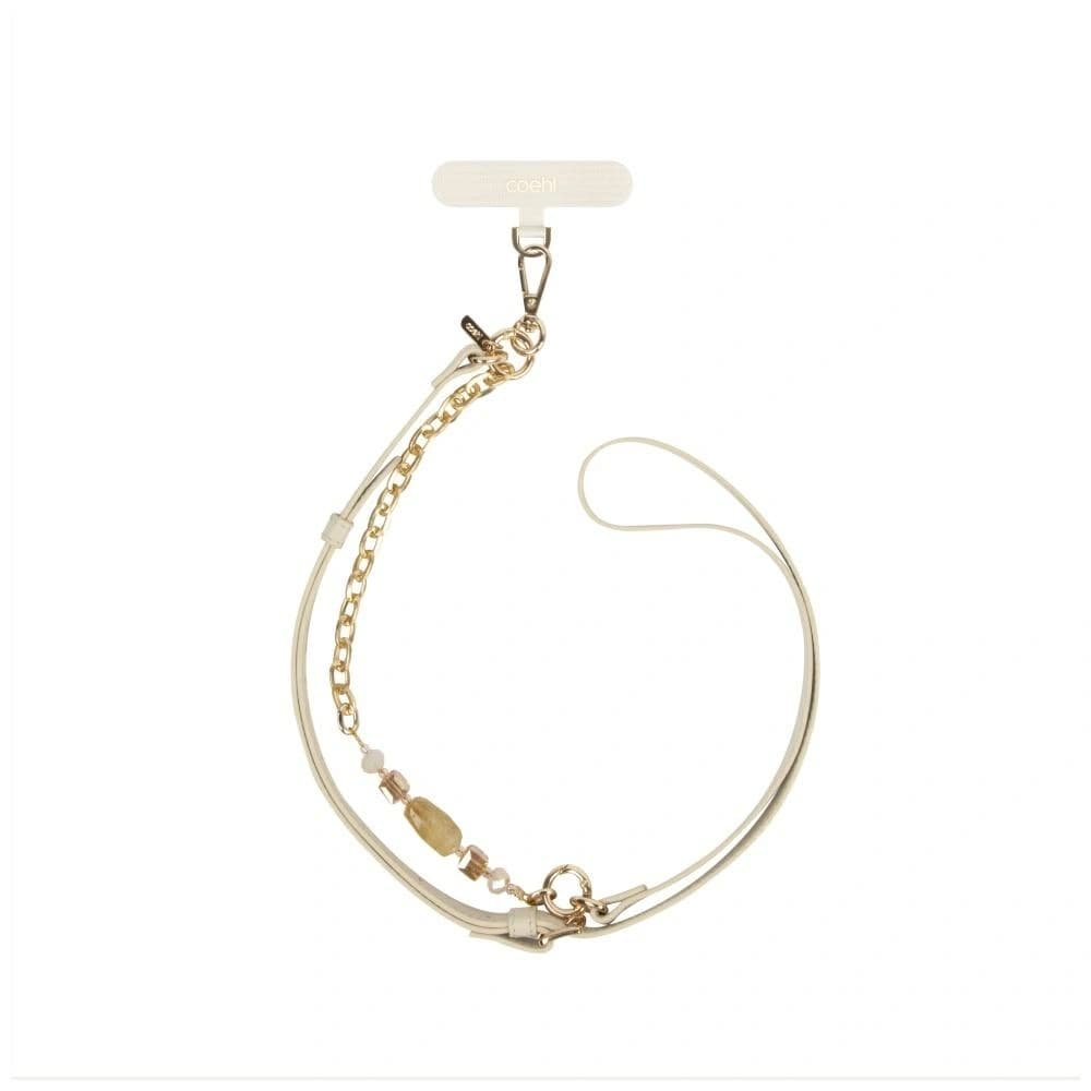 Uniwersalna smycz do telefonu 2w1 UNIQ Coehl Caryne kremowy - 1