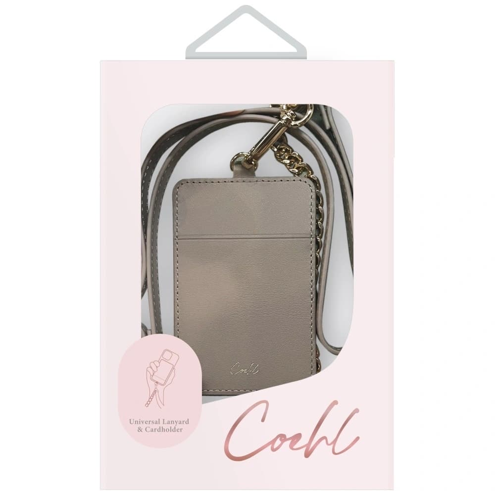 UNIQ Universal 3in1 telefonnyakpánt Coehl Caryne kártyatartóval pebble színben - 3