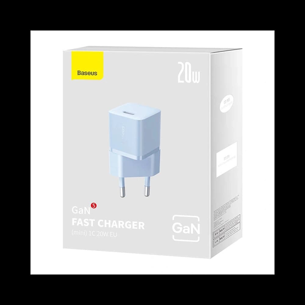Baseus GaN5 20W Mini Zástrčka do Zdi (modrá) - 7
