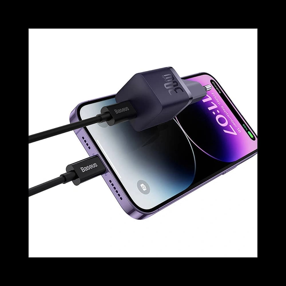 Baseus GaN5 30W Mini Zásuvková Nabíječka (fialová) - 6