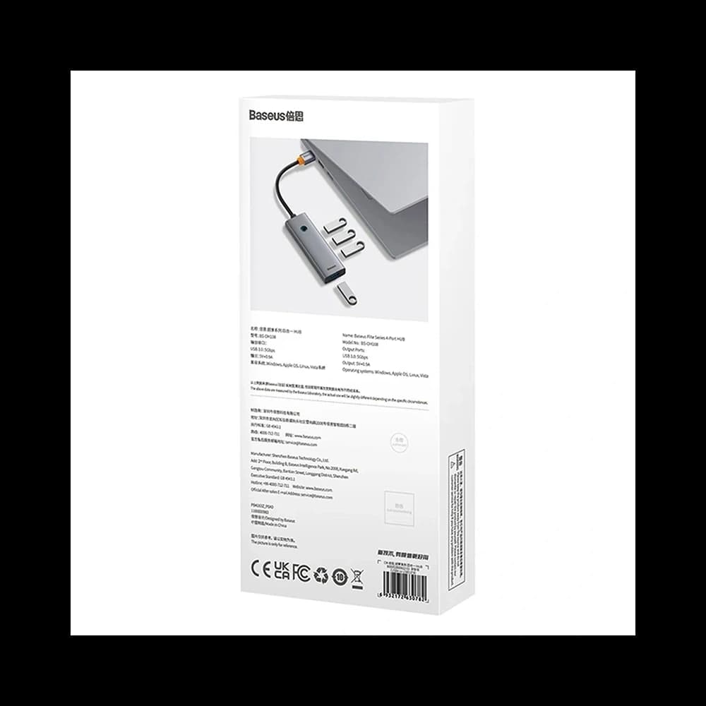 Adaptor Baseus UltraJoy HUB 4in1 USB-A / 4xUSB-A 3.0 (gri) - 8