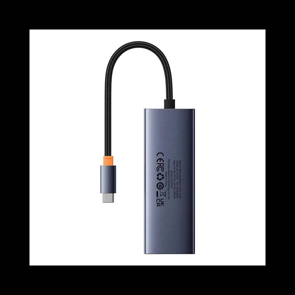Baseus UltraJoy HUB 5in1 USB-C / 4xUSB-A 3.0, USB-C PD (gri) - 6