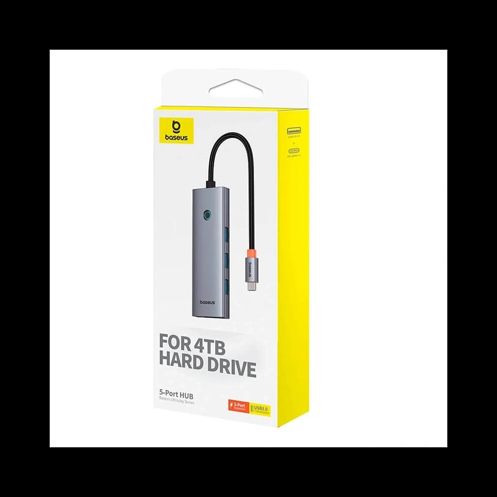 Baseus UltraJoy HUB 5in1 USB-C / 4xUSB-A 3.0, USB-C PD (gri) - 7