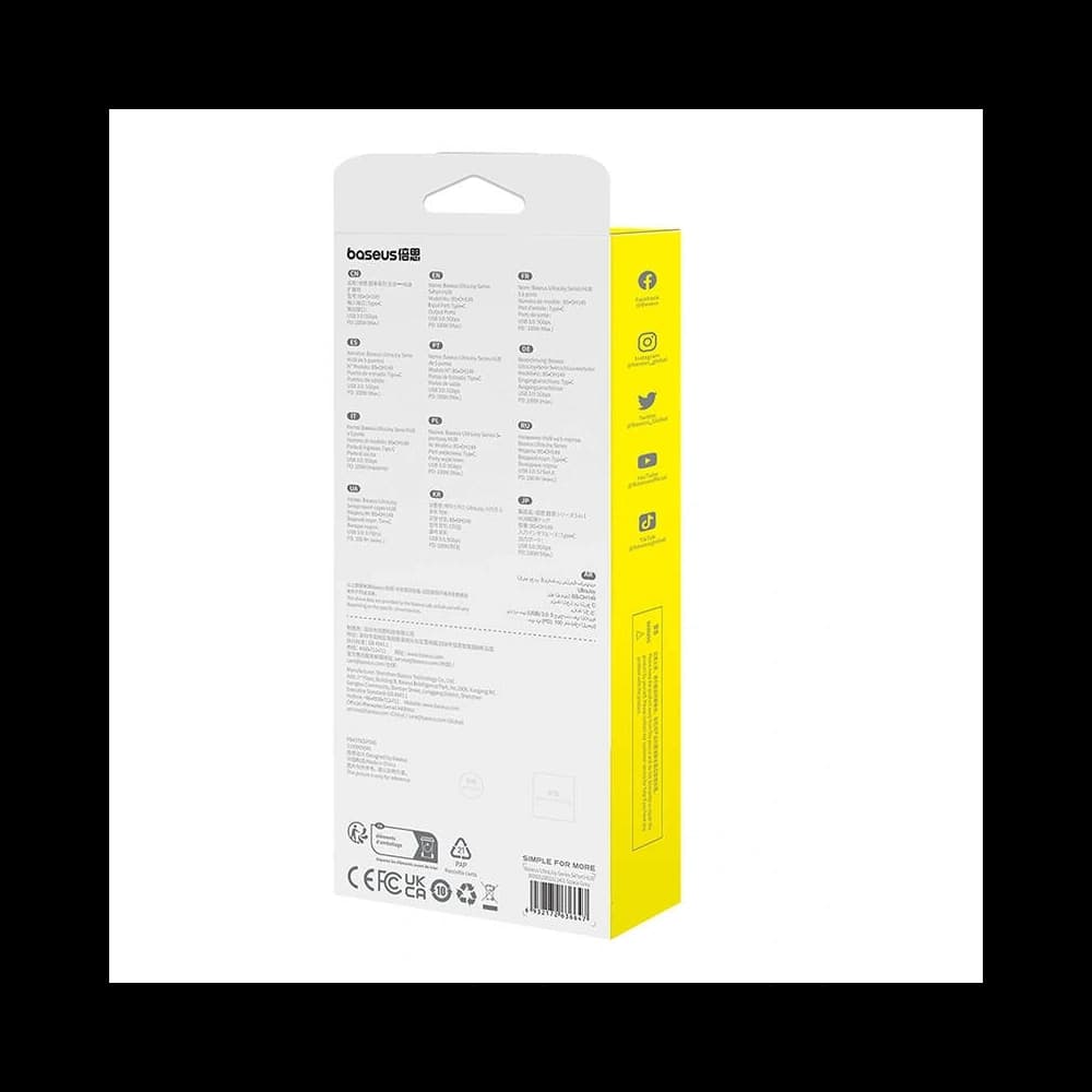 Baseus UltraJoy HUB 5in1 USB-C / 4xUSB-A 3.0, USB-C PD (gri) - 8