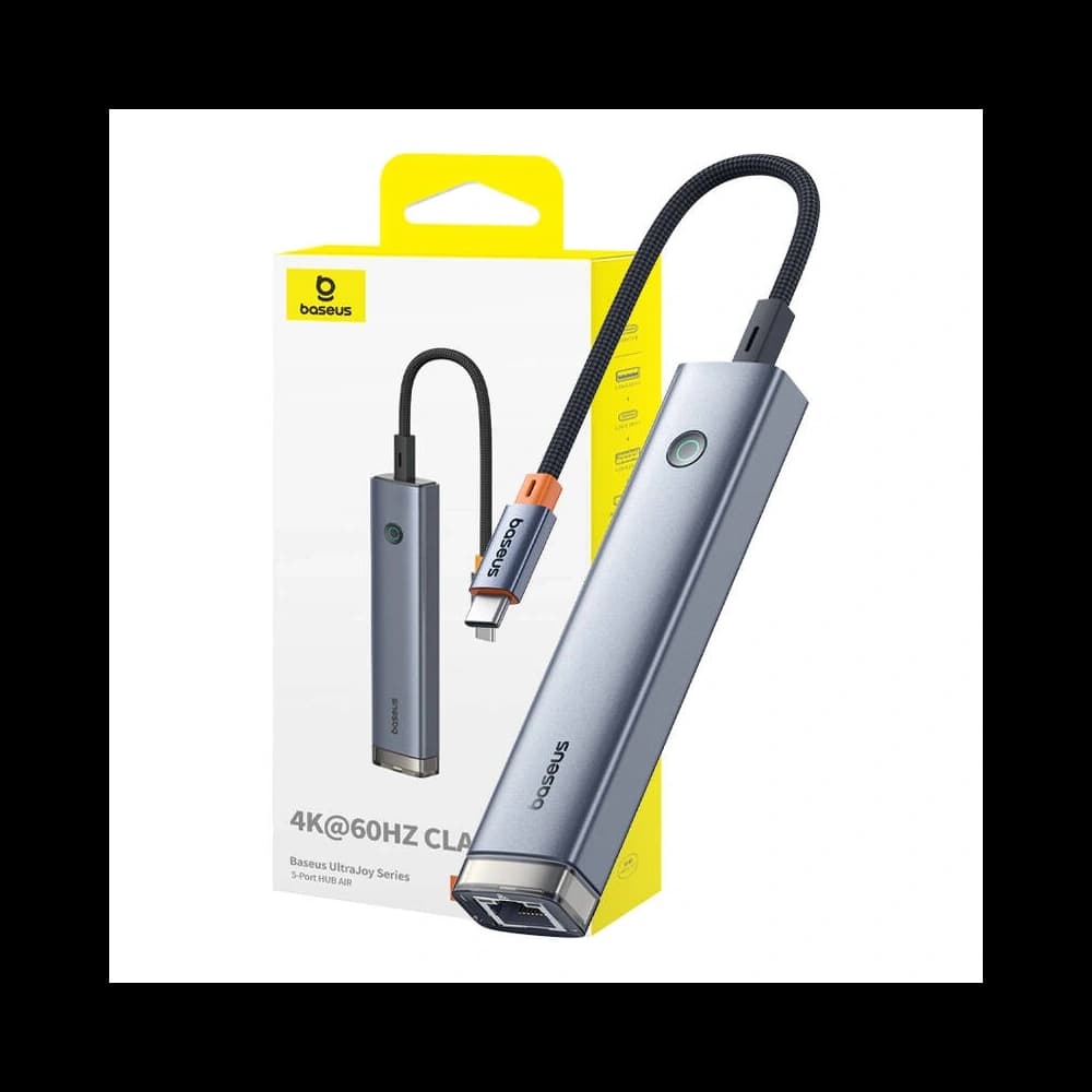 Baseus Ultra Joy HUB 5in1 USB-C / HDMI 2xUSB3.0, USB-C PD, RJ45 (grau) - 1