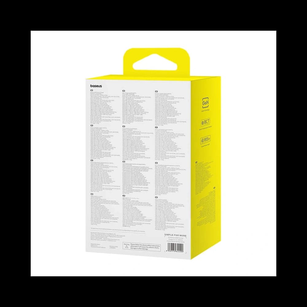Baseus GaN6 Pro 2xUSB-C, 2xUSB-A 100W Nástěnná nabíječka (bílá) - 8