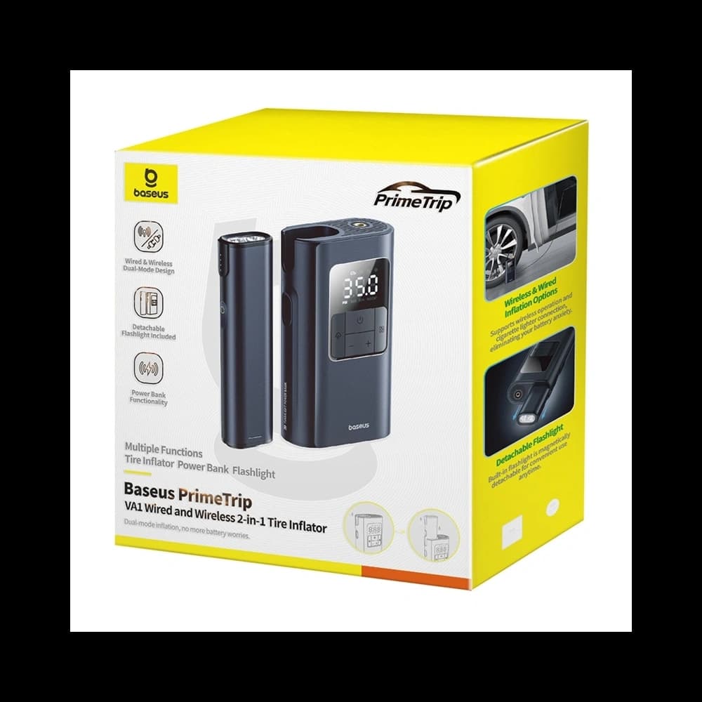 Baseus PrimeTrip VA1 2-in-1 Pumpe mit Taschenlampe Schwarz - 8