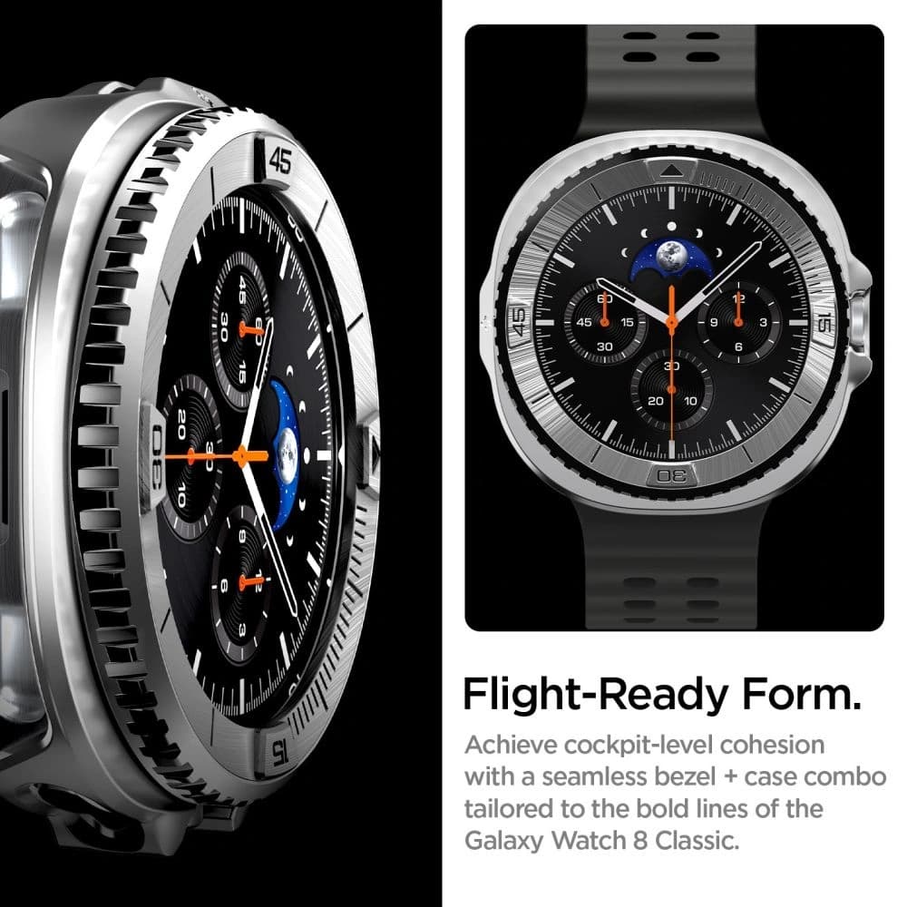 Spigen Bezel Tune Pro Pilot Samsung Galaxy Watch 8 Classic 46mm Ezüst - 12