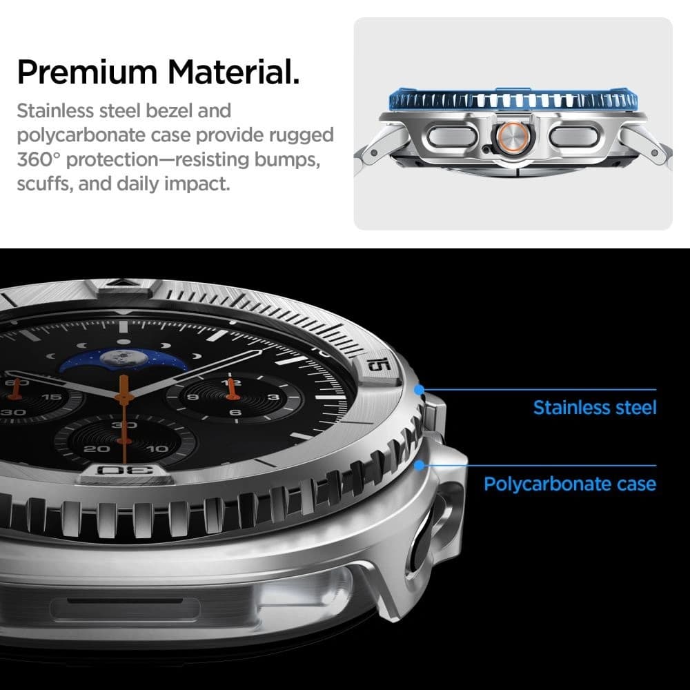 Spigen Bezel Tune Pro Pilot Samsung Galaxy Watch 8 Classic 46mm Ezüst - 13