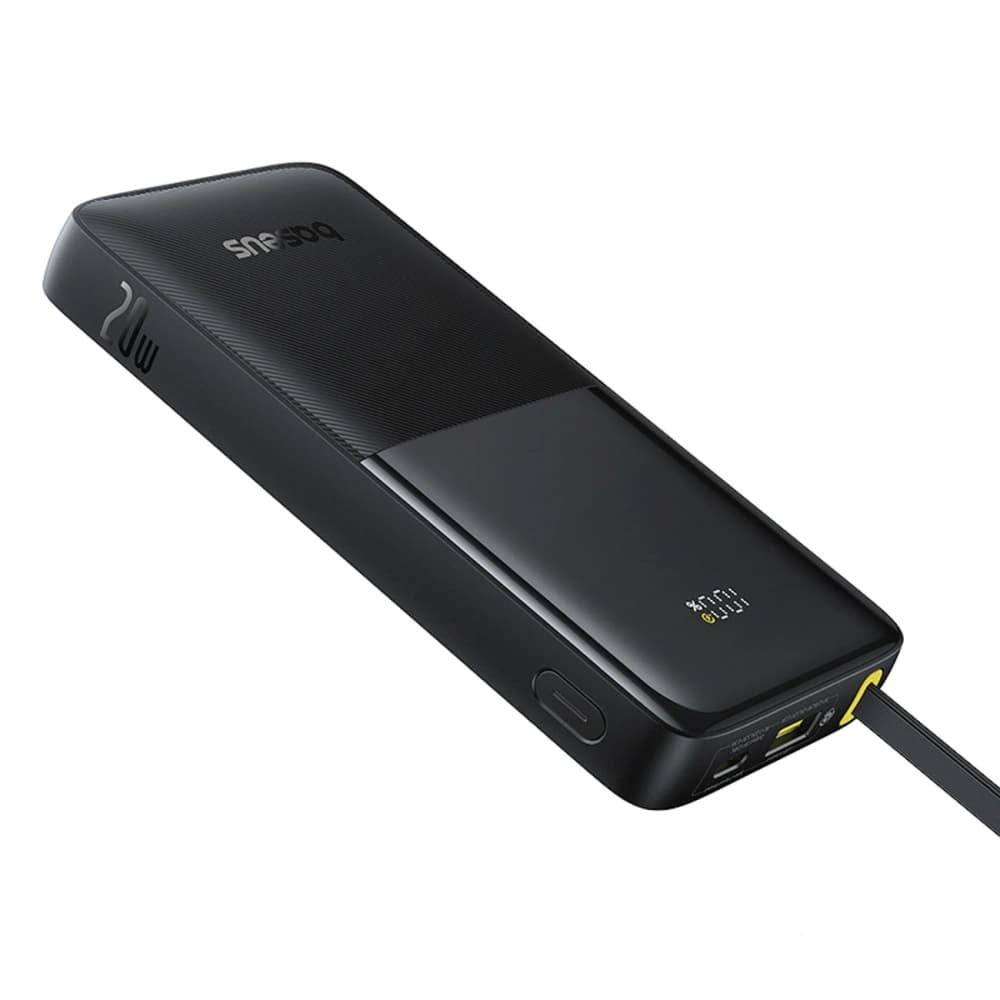 Powerbank Baseus Bipow 2 10000mah 20W z cyfrowym wyświetlaczem + wbudowany kabel USB-C czarny - 3