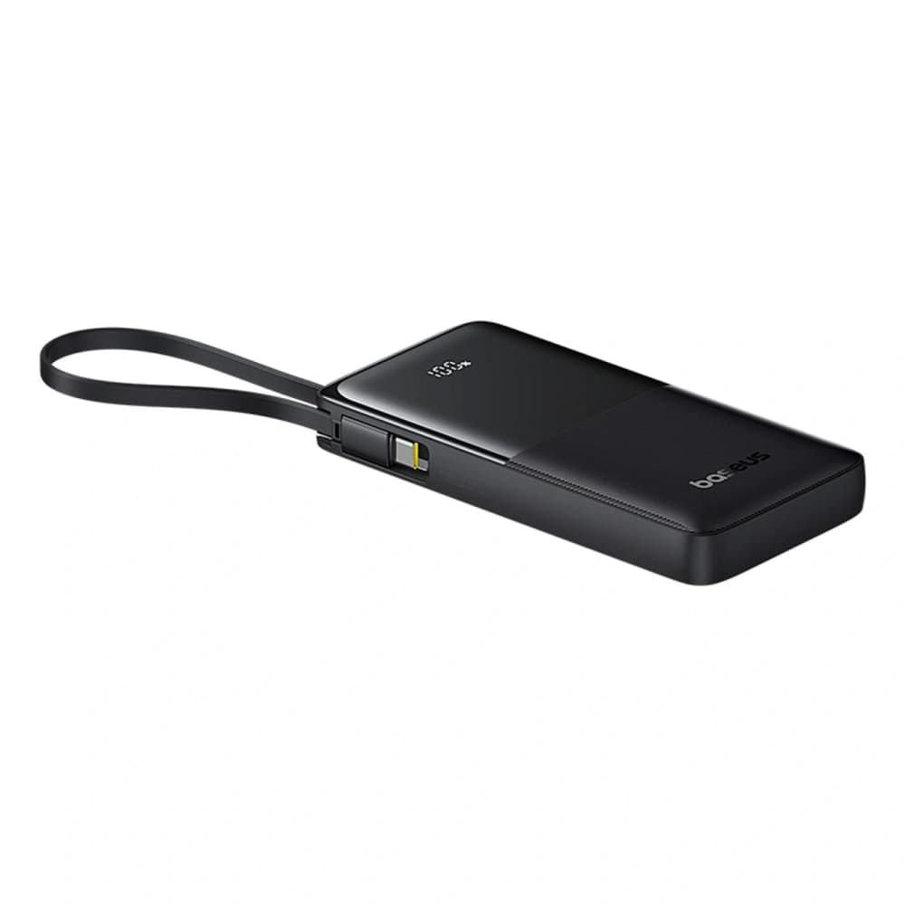 Powerbank Baseus Bipow 2 10000mah 20W z cyfrowym wyświetlaczem + wbudowany kabel USB-C czarny - 4