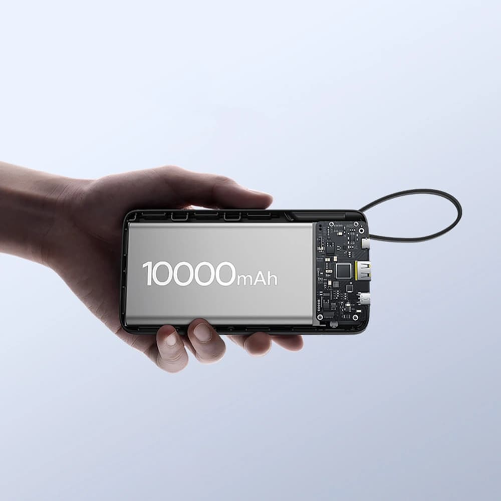 Powerbank Baseus Bipow 2 10000mah 20W z cyfrowym wyświetlaczem + wbudowany kabel USB-C czarny - 14