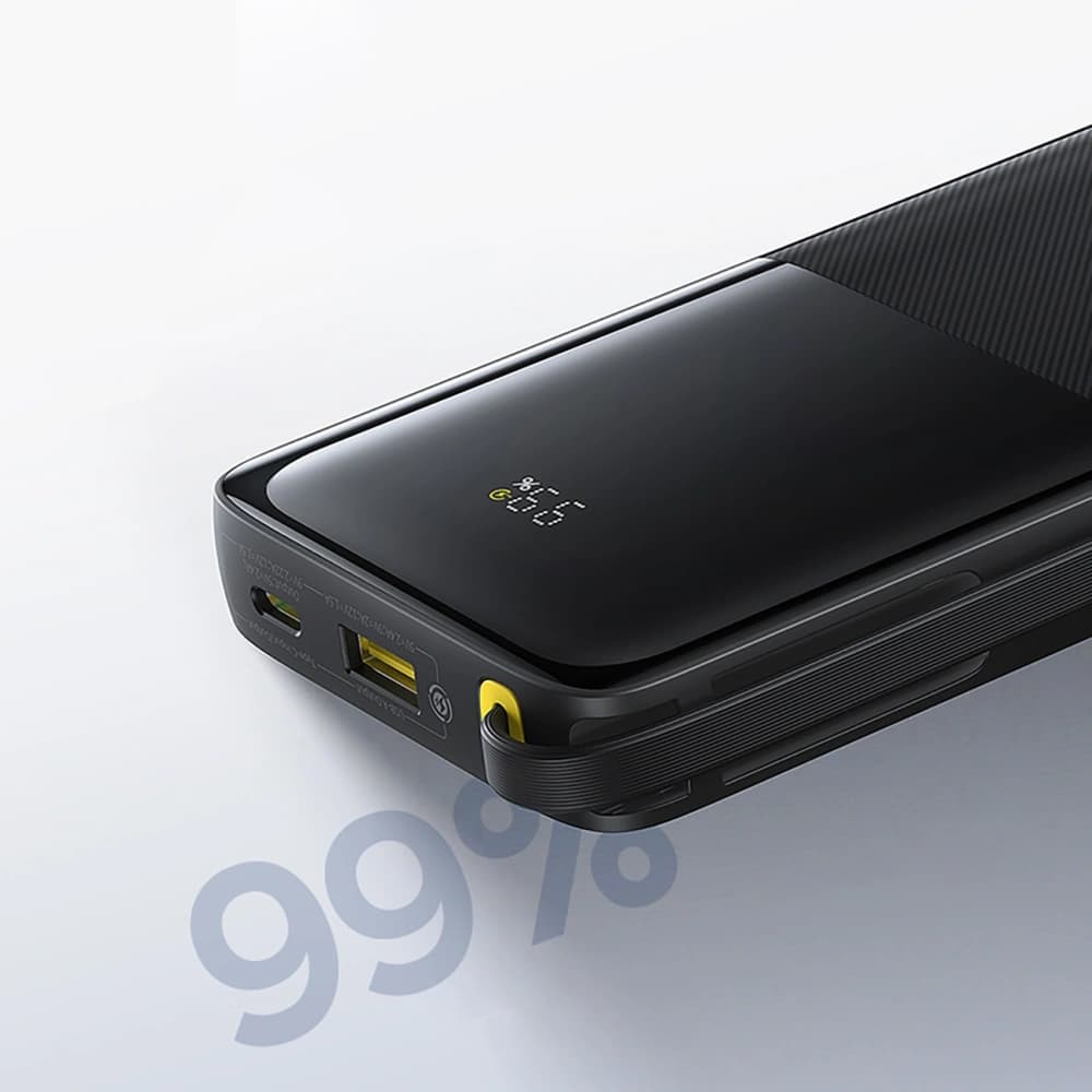 Powerbank Baseus Bipow 2 10000mah 20W z cyfrowym wyświetlaczem + wbudowany kabel USB-C czarny - 16