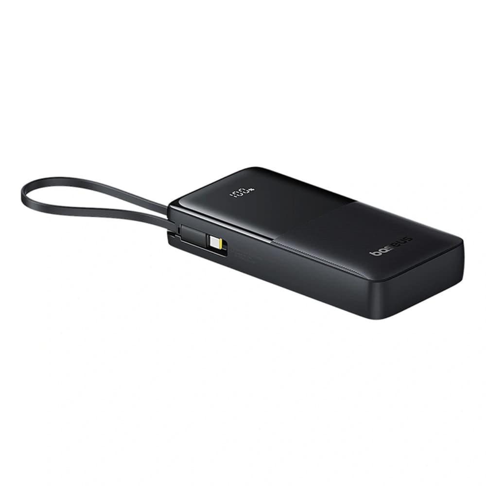 Powerbank Baseus Bipow 2 20000mah 20W z cyfrowym wyświetlaczem + wbudowany kabel USB-C czarny - 3
