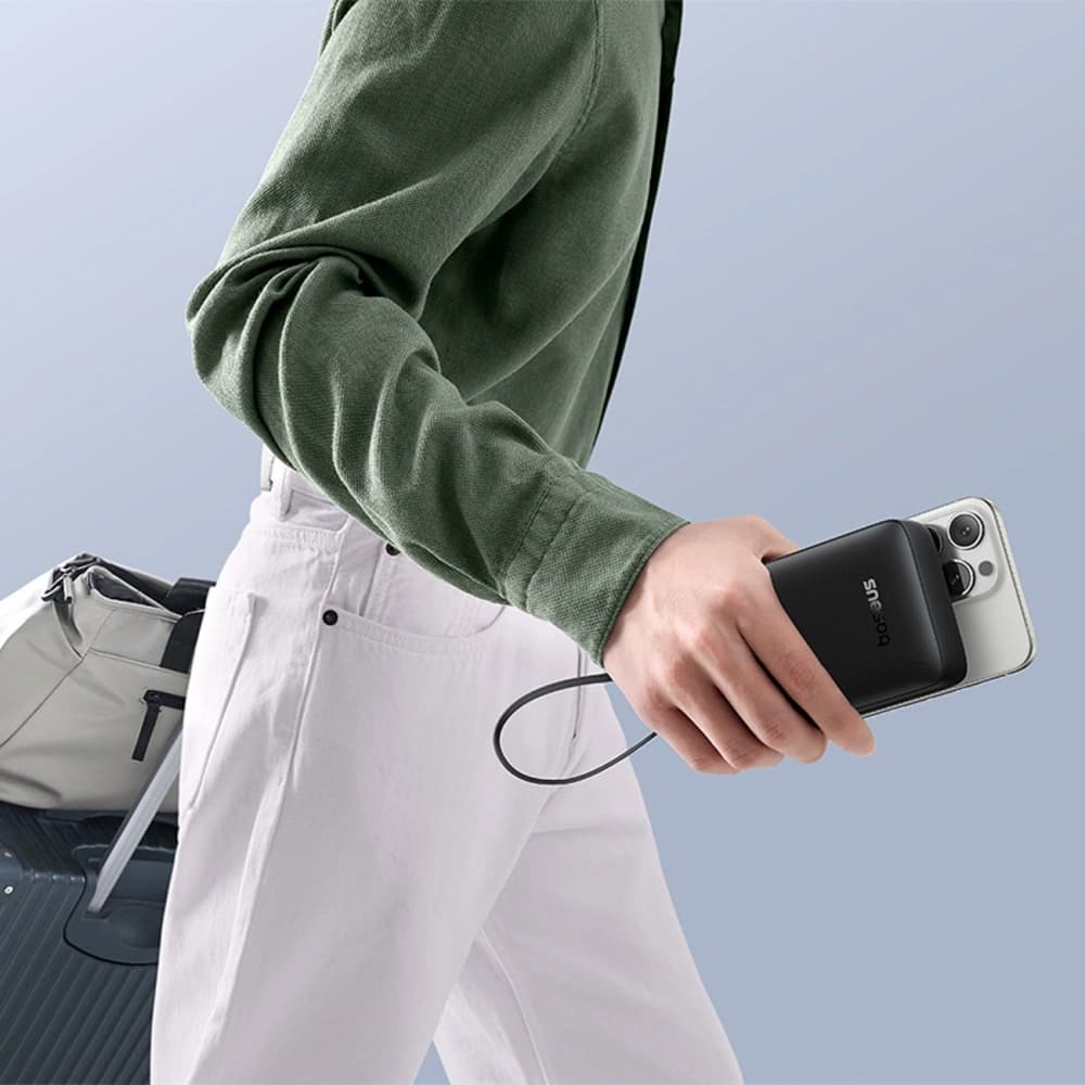 Powerbank Baseus Bipow 2 20000mah 20W z cyfrowym wyświetlaczem + wbudowany kabel USB-C czarny - 10