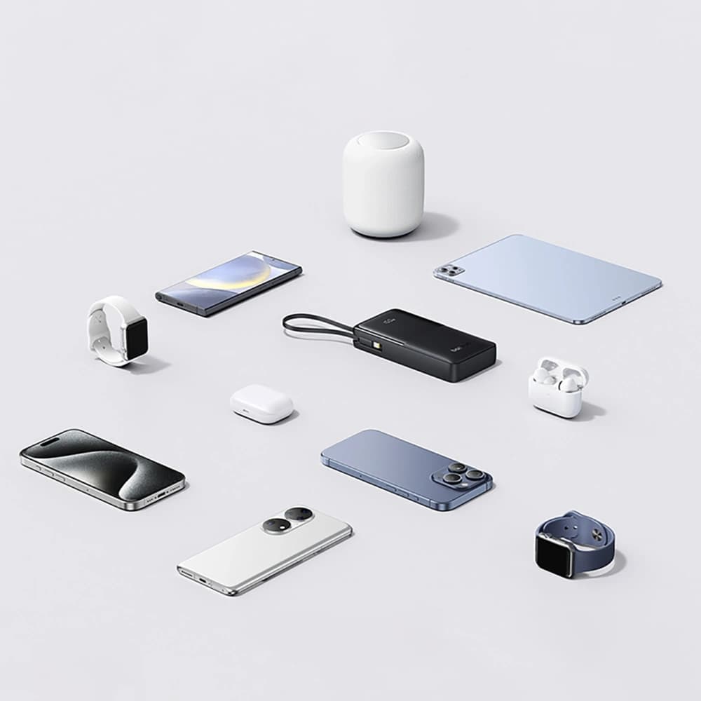 Powerbank Baseus Bipow 2 20000mah 20W z cyfrowym wyświetlaczem + wbudowany kabel USB-C czarny - 16