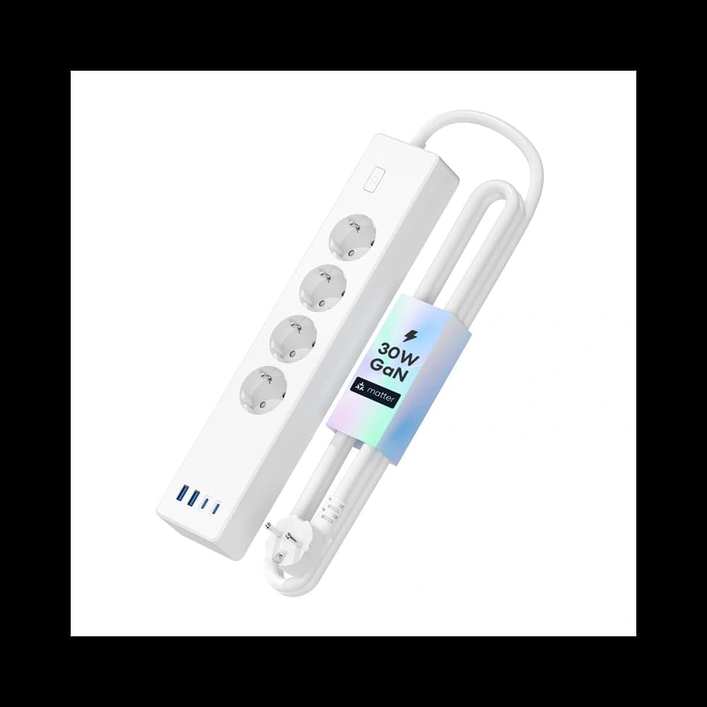 Meross MSP844(EU) Smart Fast Charging Steckdosenleiste, 4xAC, 2xUSB-A, 2xUSB-C (Matter) - 3