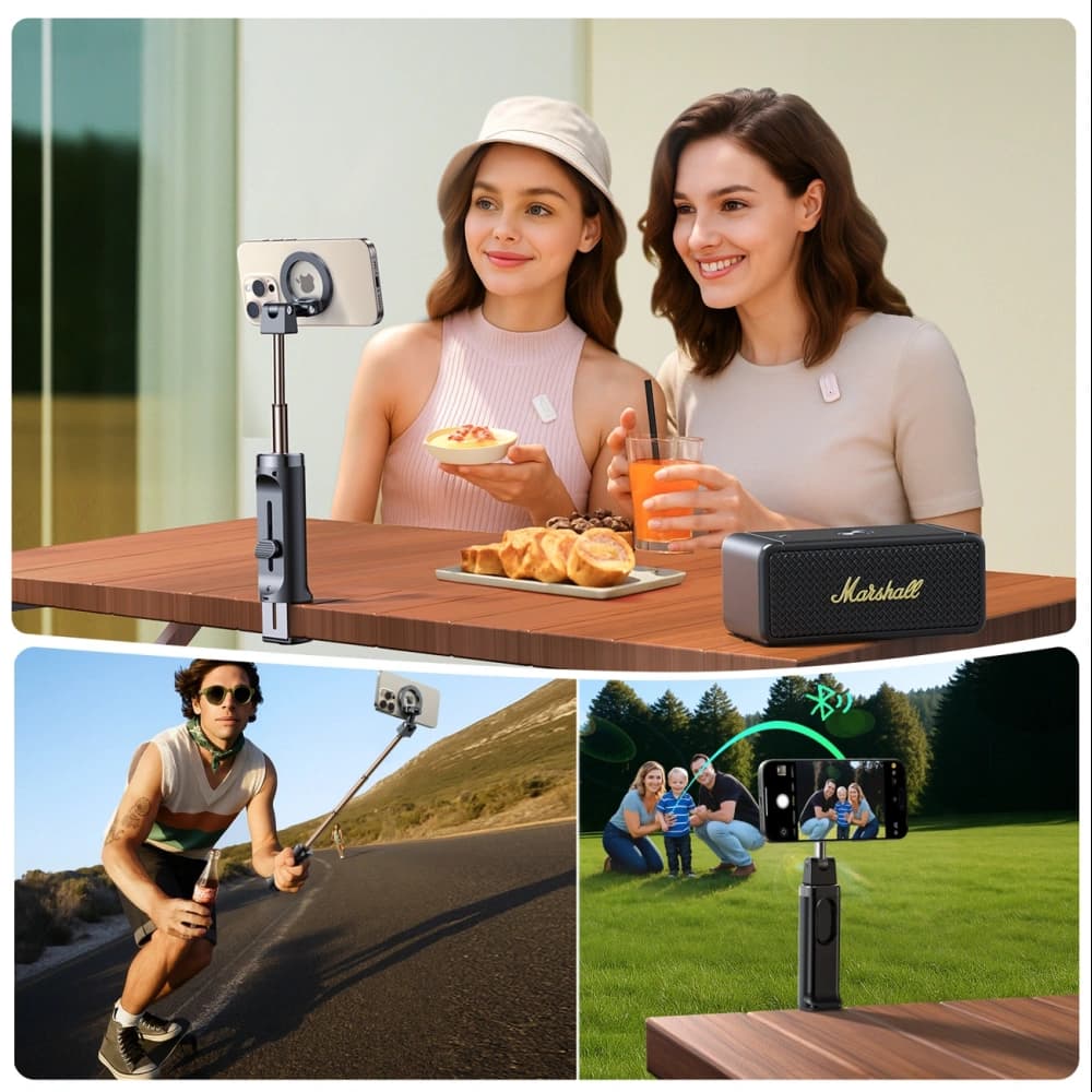 Joyroom JR-ZS509 Bluetooth selfie bot, MagSafe kompatibilis, fekete - 5