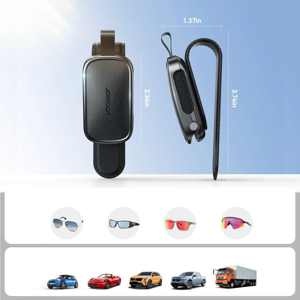 Joyroom JR-ZS511 Glasses Holder for Sun Visor with Magnetic Clip Black - 7