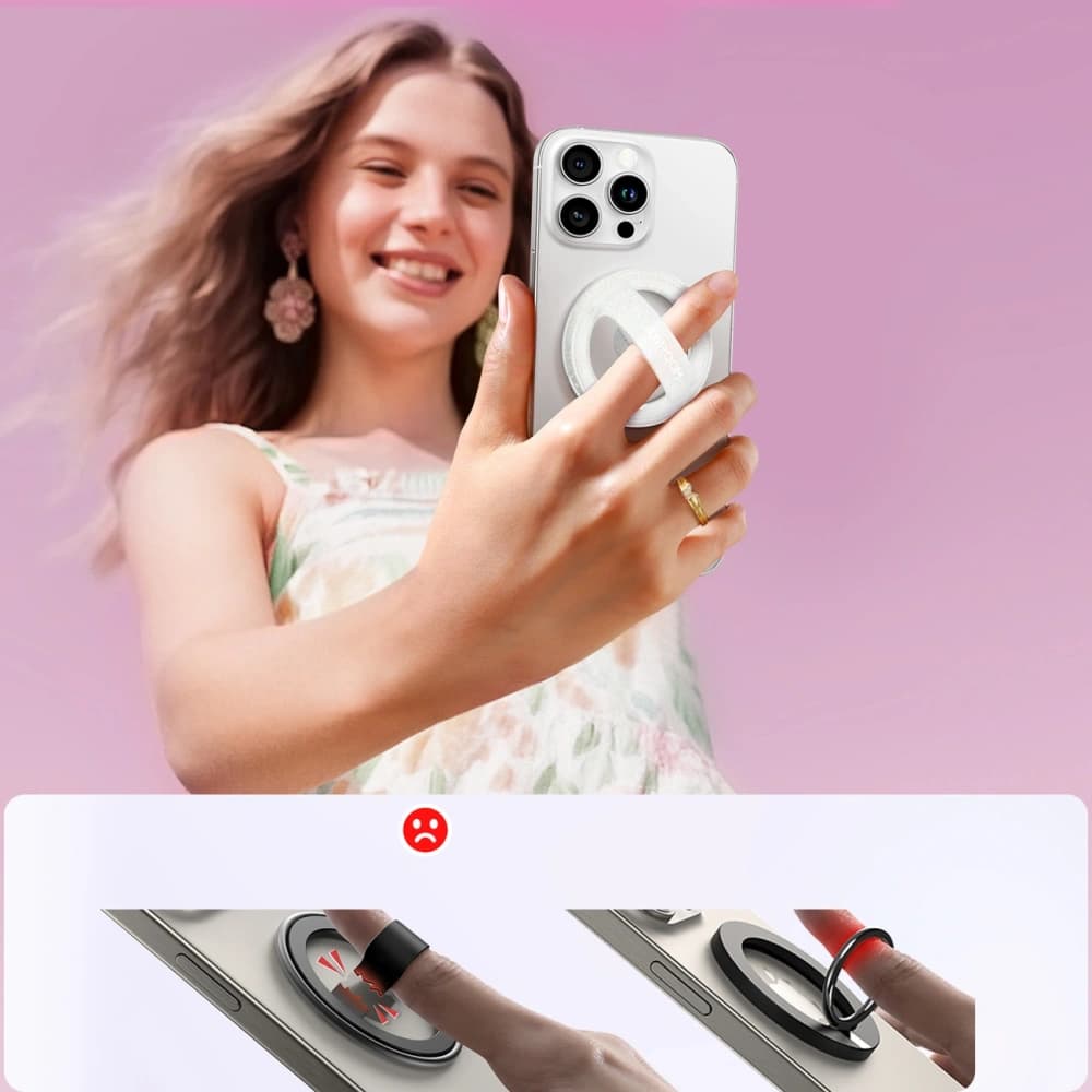 Inel magnetic Joyroom JR-ZS500 pentru degete compatibil cu MagSafe alb - 4