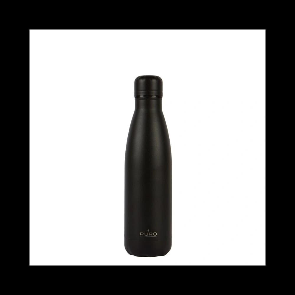 PURO ICON Thermal Stainless Steel Water Bottle 500ml (Black) (Powder Coating) - 1