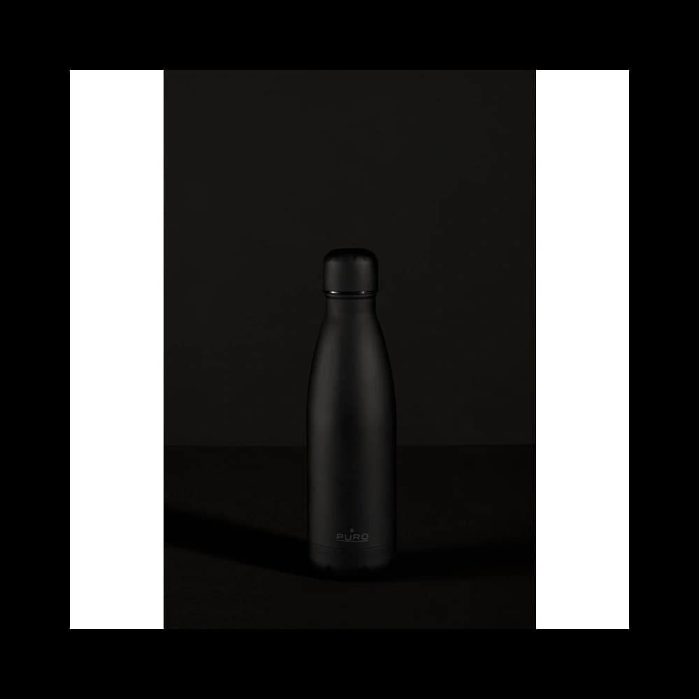 PURO ICON Thermal Stainless Steel Water Bottle 500ml (Black) (Powder Coating) - 2