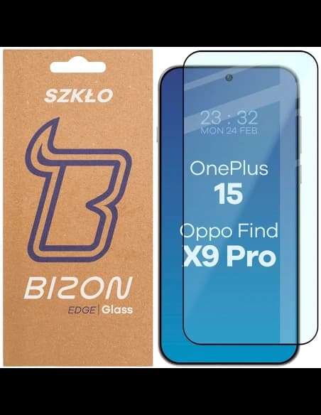 Szkło hartowane Bizon Glass Edge 2 do Oppo Find X9 Pro / OnePlus 15 czarna ramka