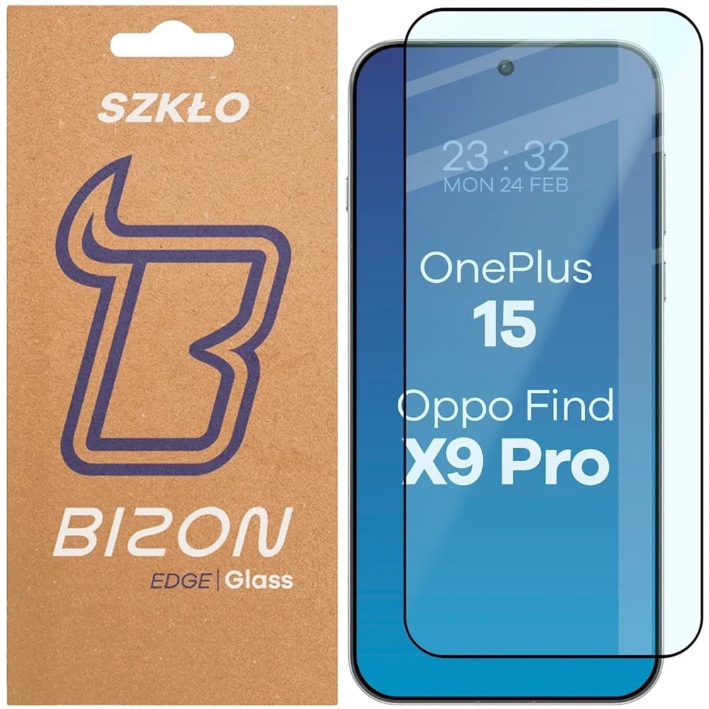 Bizon Glass Edge 2 Oppo Find X9 Pro / OnePlus 15 černý rámeček - 1