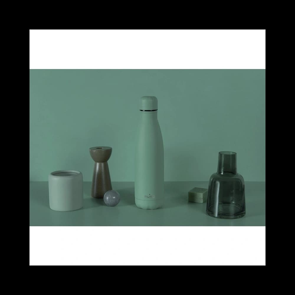 PURO ICON Thermal Stainless Steel Water Bottle 500ml (Green) (Powder Coating) - 5