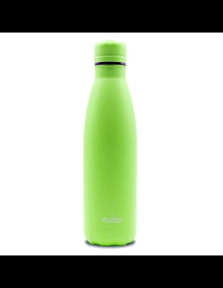 PURO ICON Fluo Thermal Stainless Steel Water Bottle 500ml (Green) (Powder Coating)