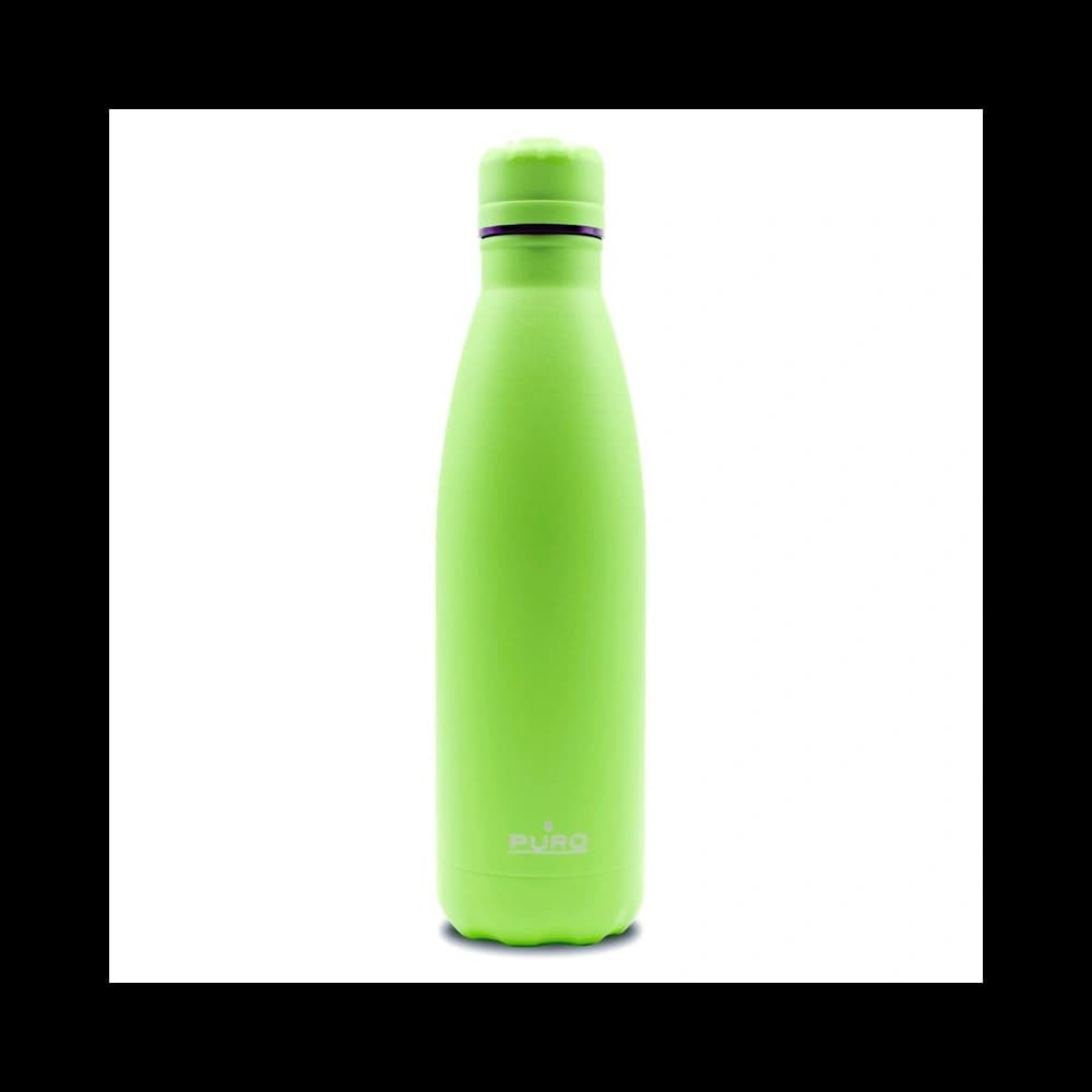 PURO ICON Fluo Thermal Stainless Steel Water Bottle 500ml (Green) (Powder Coating) - 1
