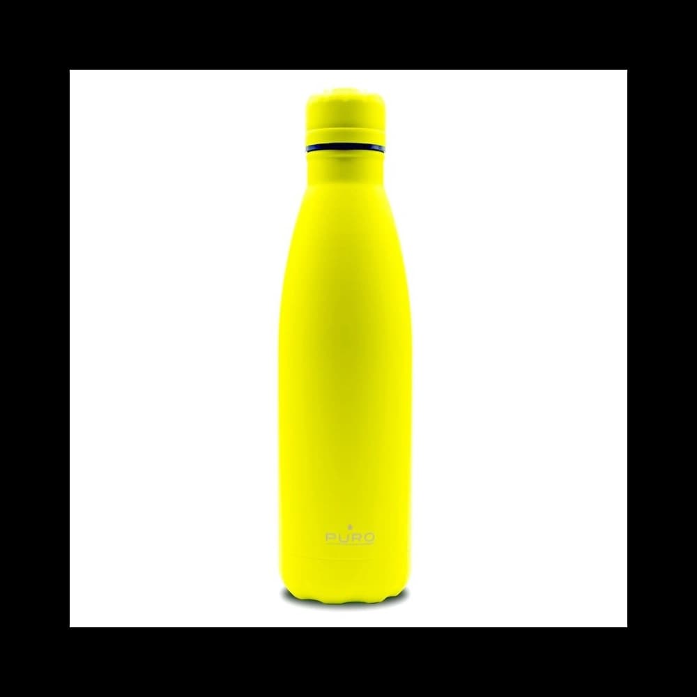 PURO ICON Fluo Thermal Stainless Steel Water Bottle 500ml (Yellow) (Powder Coating) - 1