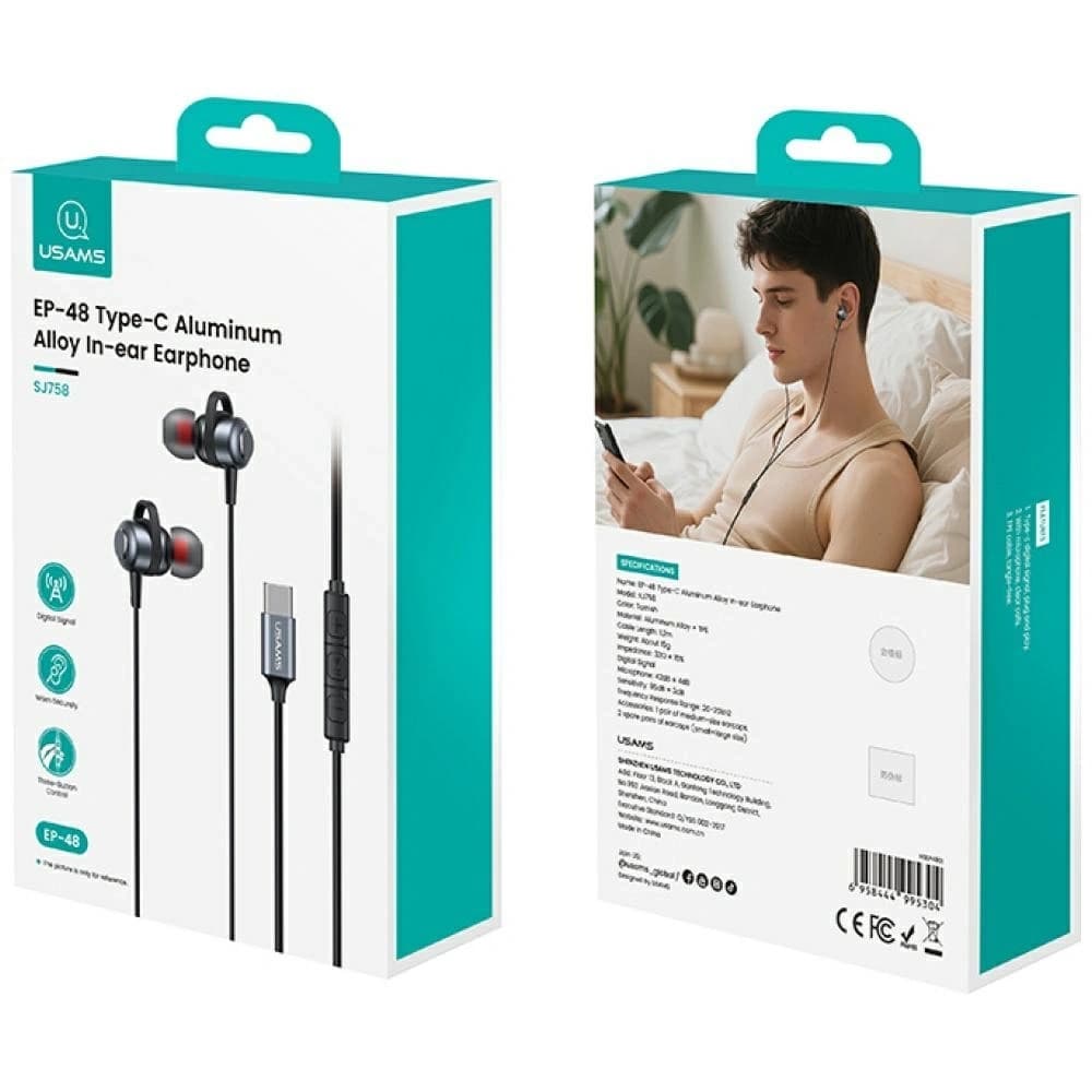 USAMS EP-48 USB-C Stereo In-Ear Kopfhörer Tarnung - 5