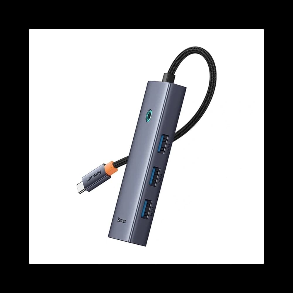 Baseus UltraJoy Hub USB-C 4 în 1 / 4xUSB-A 3.0 (gri) - 3